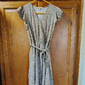 Angels Forever Young Floral Wrap Dress Green Sz S